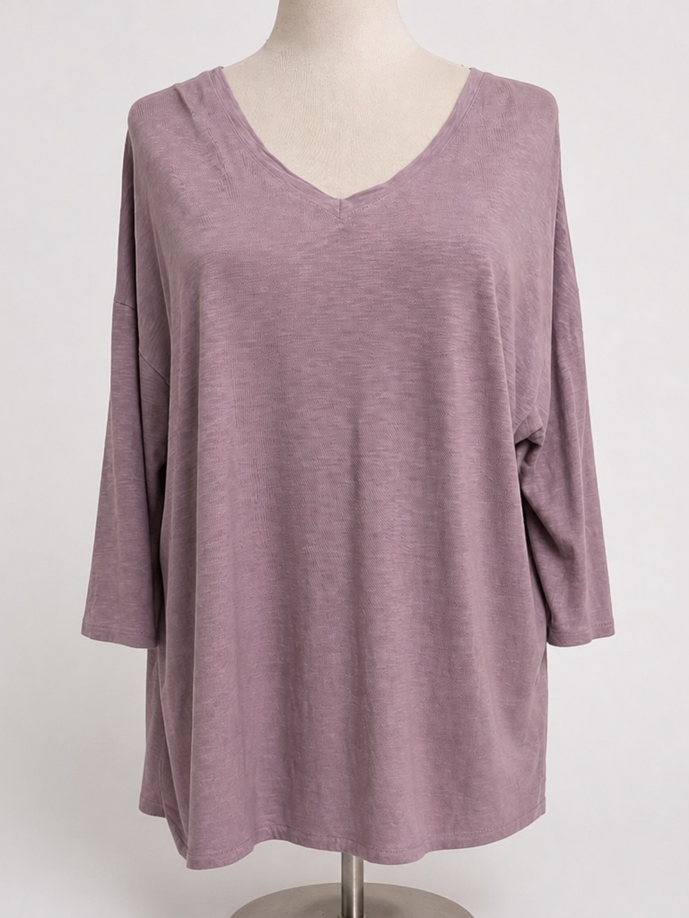 J.jill Relaxed V-Neck Long Sleeve Top - Dusty Mauve #223